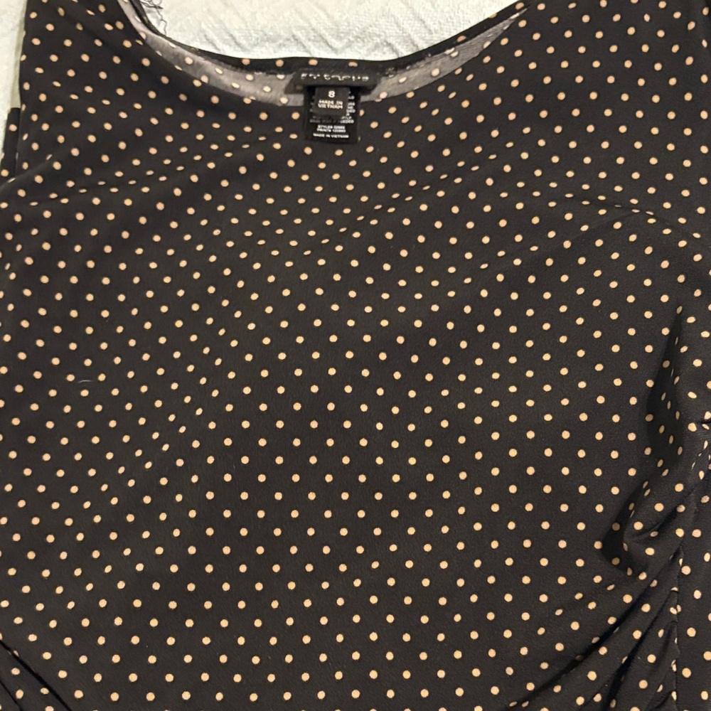 Black and Tan Polka Dot Dress - Picture 3 of 4